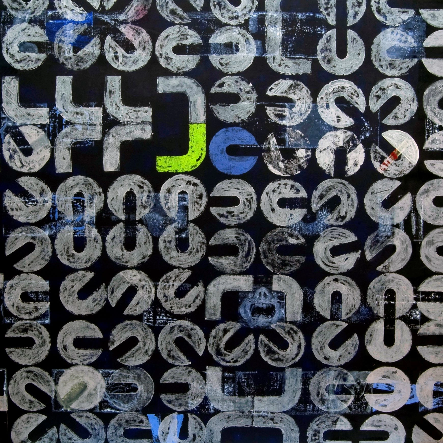 Diskobolos, 140x140, akrilik na platnu, 2005. manja